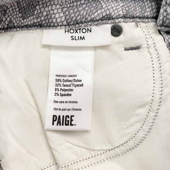 Nwt PAIGE Hoxton Slim Snakeskin Jeans Periscope Viper 26 - Picture 14 of 14